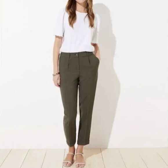 NEW Loft slim‎ pants with stretchy elastic waist - Picture 1 of 12
